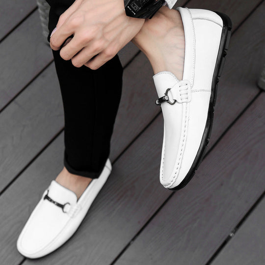 Summer New Style Cowhide Peas Shoes Breathable Casual Leather Shoes Men's Shoes 0 Zimivas