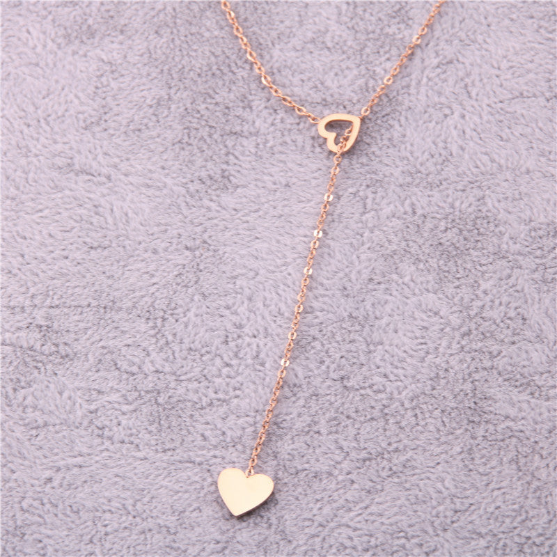 Long Pendant Heart-Shaped Necklaces Pendants For Women Simple Design Necklace Stylish Stainless Steel Jewelry Party Gift 0 null