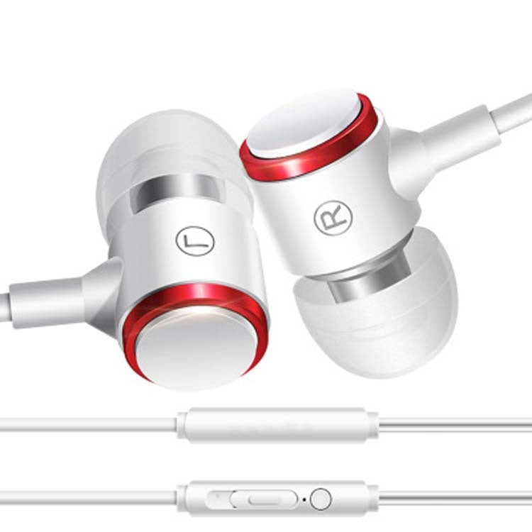 Earphones For Mobile Phones In-Ear Metal Earphones Wired Earphones 3.5 Headsets White phone & Accessories Zimivas