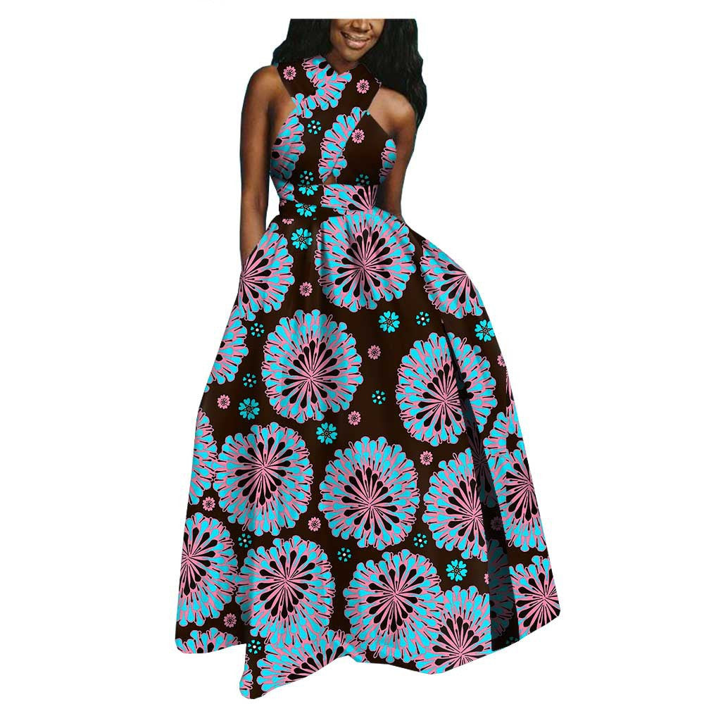 Hot-Selling African Ethnic Cotton Batik Plus Size Dress F Women Clothing Zimivas