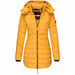 Mid-length Slim-fit Quilted Jacket Yellow women clothing Zimivas