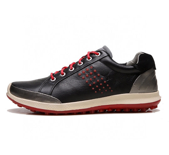 Summer Shoes Men's Leather Contrast Running Shoes Red 0 Zimivas