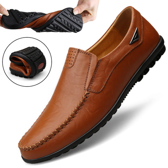 New Peas Shoes Men's Casual Leather Shoes Breathable Soft Sole Shoes 0 null