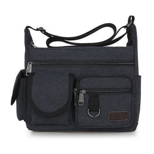 Canvas Bag Men'S Bags Shoulder Messenger Bag Retro Casual Bag Sports Back Bag Men'S Bag Black Bags Zimivas