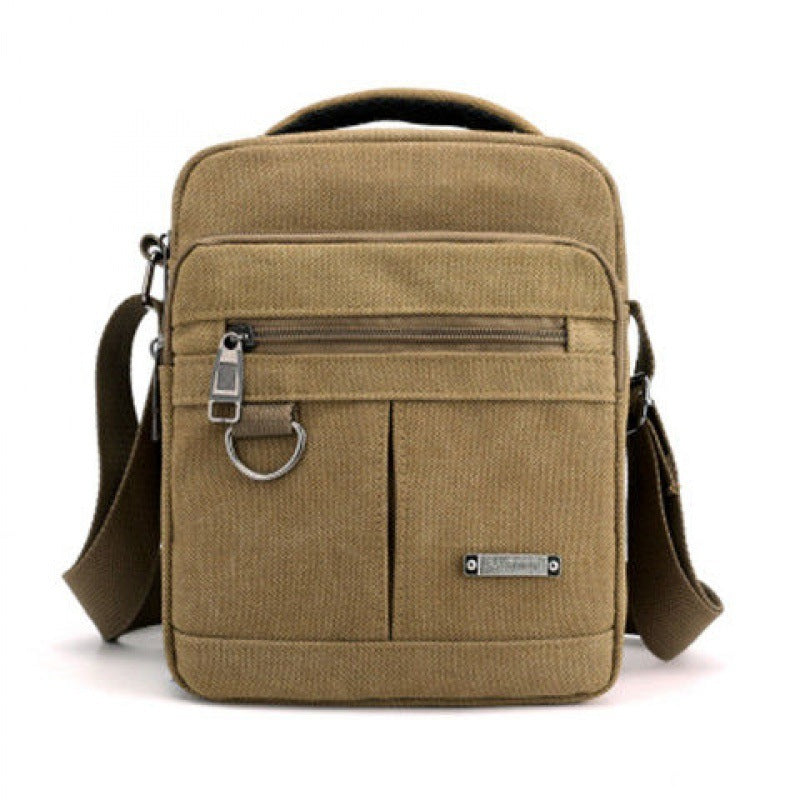 Canvas Bag Men'S Bags Shoulder Messenger Bag Retro Casual Bag Sports Back Bag Men'S Bag Small board khaki Bags Zimivas