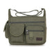 Canvas Bag Men'S Bags Shoulder Messenger Bag Retro Casual Bag Sports Back Bag Men'S Bag Army Green Bags Zimivas