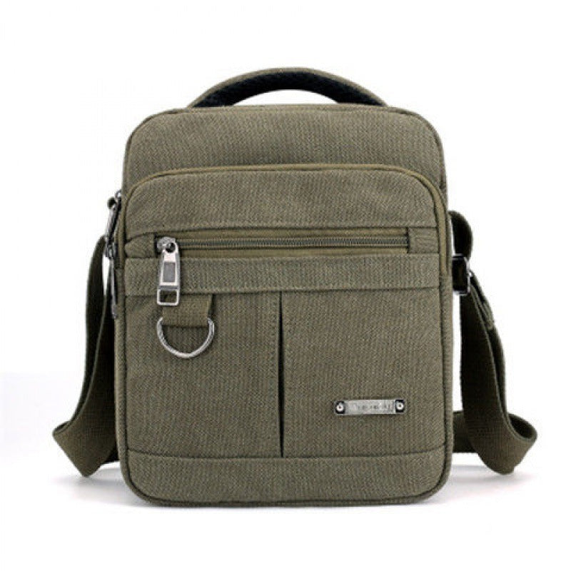 Canvas Bag Men'S Bags Shoulder Messenger Bag Retro Casual Bag Sports Back Bag Men'S Bag Small board army green Bags Zimivas