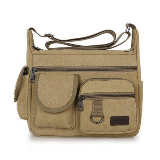 Canvas Bag Men'S Bags Shoulder Messenger Bag Retro Casual Bag Sports Back Bag Men'S Bag Bags Zimivas