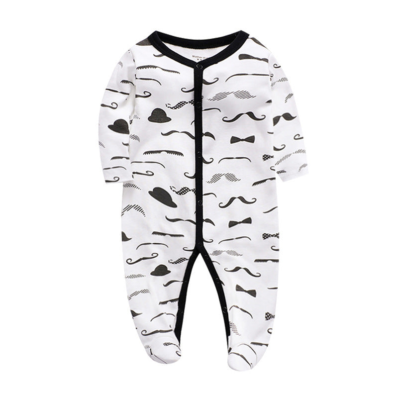 Newborn Baby Foot-Wrapped Long-Sleeved Crawling Clothes B 0 null