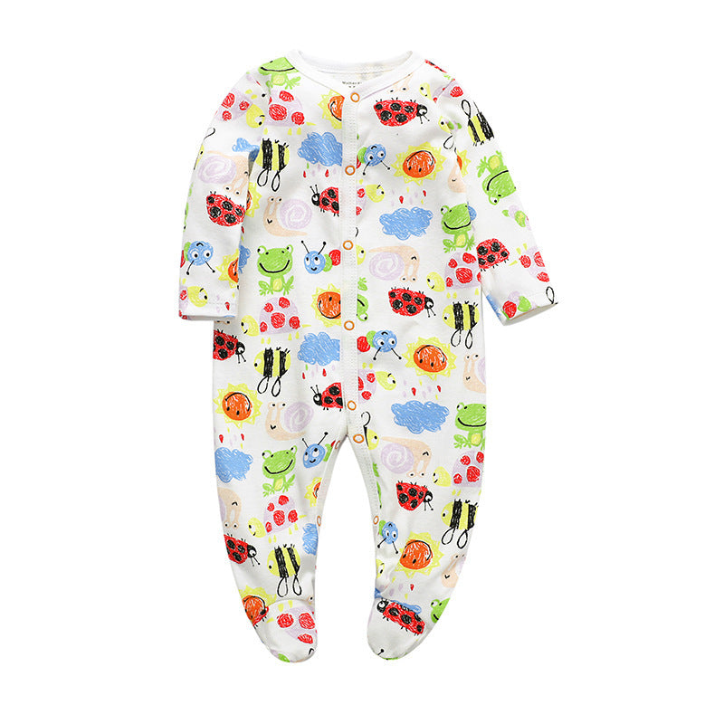 Newborn Baby Foot-Wrapped Long-Sleeved Crawling Clothes E 0 null