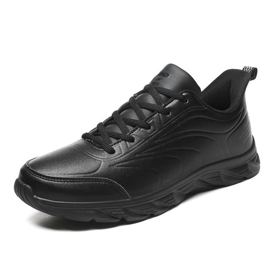 Men'S Breathable Casual Shoes Work Leather Shoes All-Match Sports Shoes Running Men'S Shoes List Black 0 null