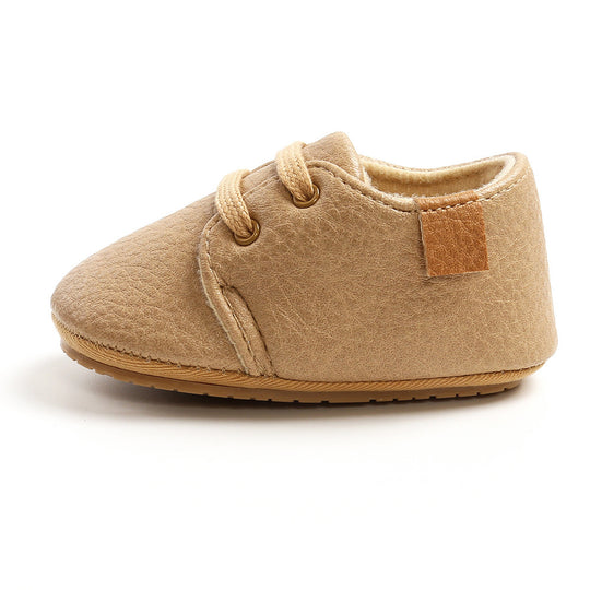 Luxury Soft Leather Baby Moccasins Shoes Newborn Rubber Sole First Walkers Boys Toddler Shoes Khaki kids & baby Zimivas