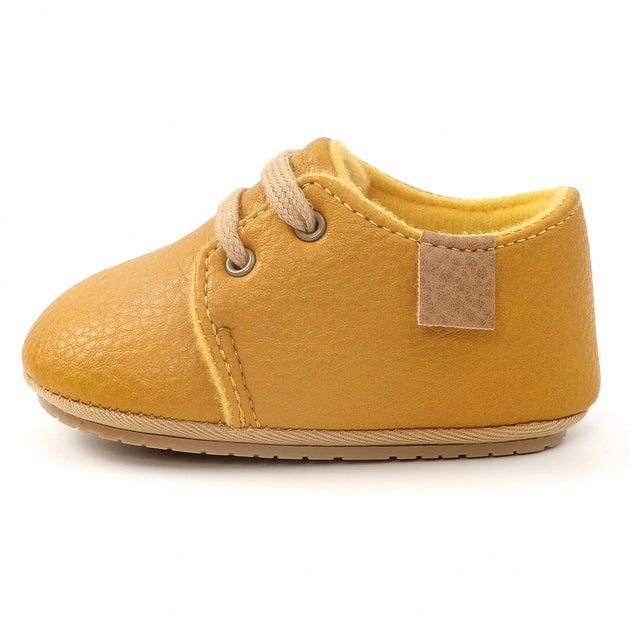 Luxury Soft Leather Baby Moccasins Shoes Newborn Rubber Sole First Walkers Boys Toddler Shoes Yellow kids & baby Zimivas