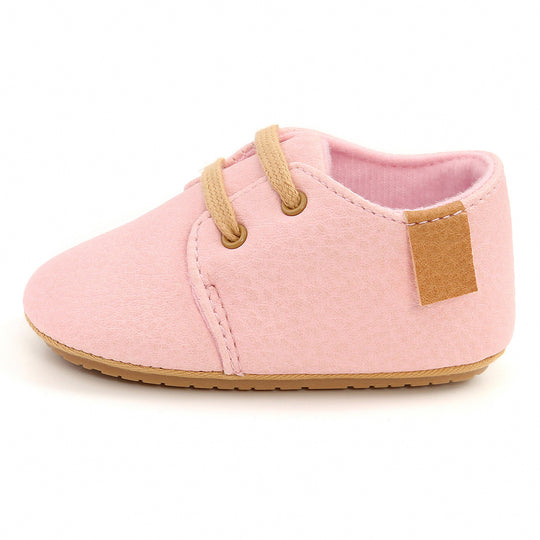 Luxury Soft Leather Baby Moccasins Shoes Newborn Rubber Sole First Walkers Boys Toddler Shoes Pink kids & baby Zimivas