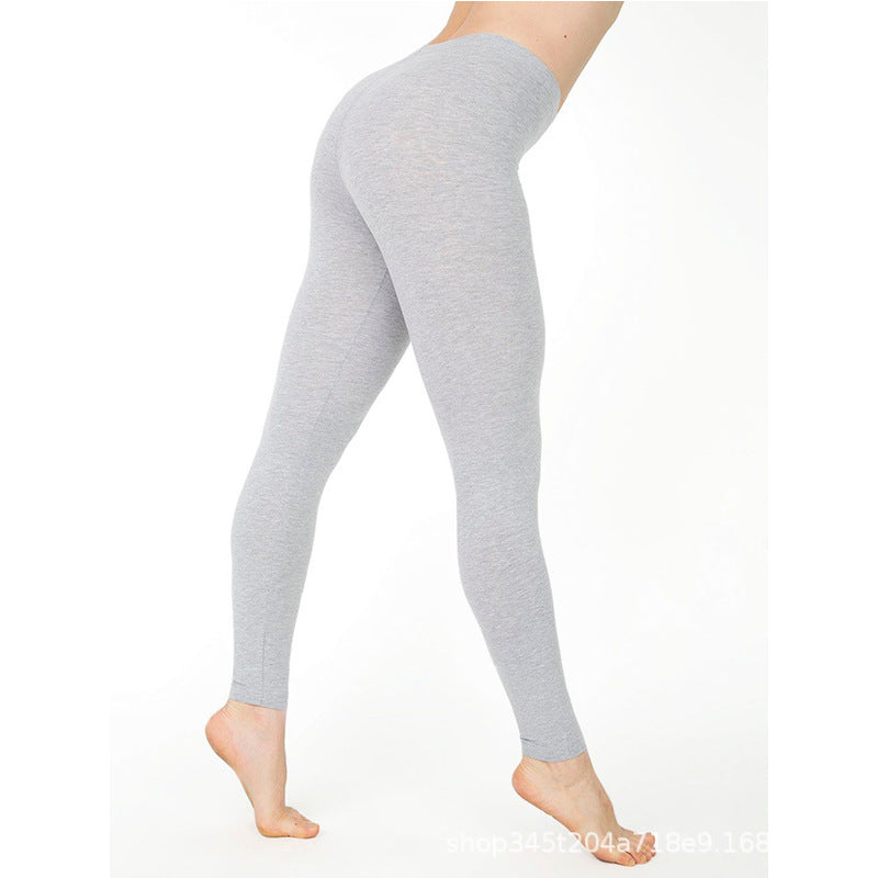 Women's Solid Color Leggings Stretch Nine-Point Leggings Gray Women Clothing Zimivas