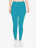 Women's Solid Color Leggings Stretch Nine-Point Leggings Lake Blue Women Clothing Zimivas