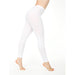 Women's Solid Color Leggings Stretch Nine-Point Leggings White Women Clothing Zimivas