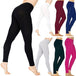 Women's Solid Color Leggings Stretch Nine-Point Leggings Women Clothing Zimivas