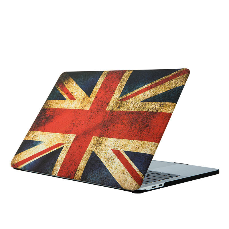 Compatible with Apple, Macbook Notebook Computer Protective Shell Air13 Shell Frosted Painted Marble Protective Cover British flag Computer & office Zimivas