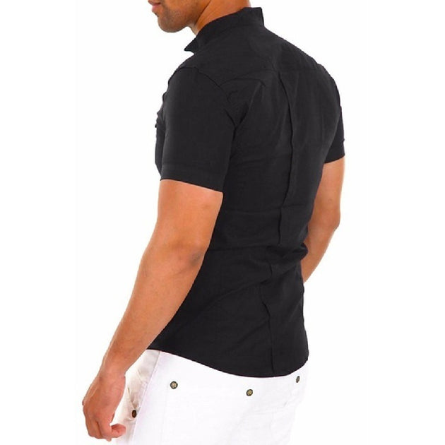 Men's Short-Sleeved Shirt Stitching Shirt Men Clothing Zimivas