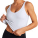 Hot Models Women'S Long Sports Bra Plus Chest Pad Yoga Vest Fitness Exercise Running Top White Women Clothing Zimivas