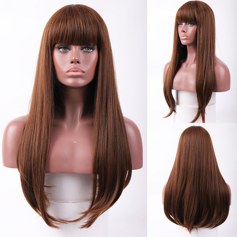 Ladies Fashion Anime Straight Hair Headgear Light Brown 0 null