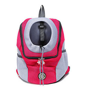 Pet Portable Chest Mesh Breathable Shoulder Outing Bag Rose Red 0 null