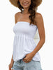 Sleeveless Babydoll Tube Top Ruffled Pleated Top White 0 null