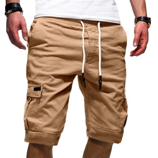 Men Casual Jogger Sports Cargo Shorts Military Combat Workout Gym Trousers Summer Khaki 0 Zimivas