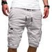 Men Casual Jogger Sports Cargo Shorts Military Combat Workout Gym Trousers Summer White 0 Zimivas