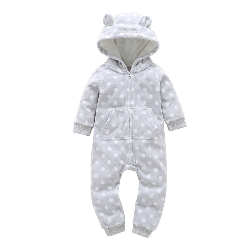 Romper Long-sleeved Polar Fleece Baby Clothes Romper B 0 null