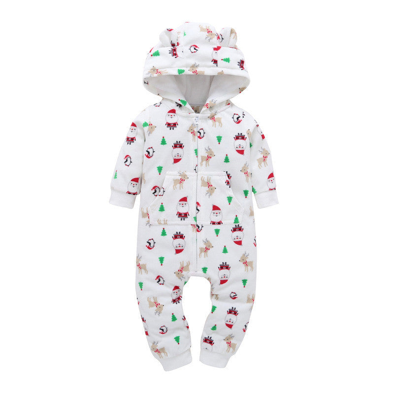 Romper Long-sleeved Polar Fleece Baby Clothes Romper C 0 null