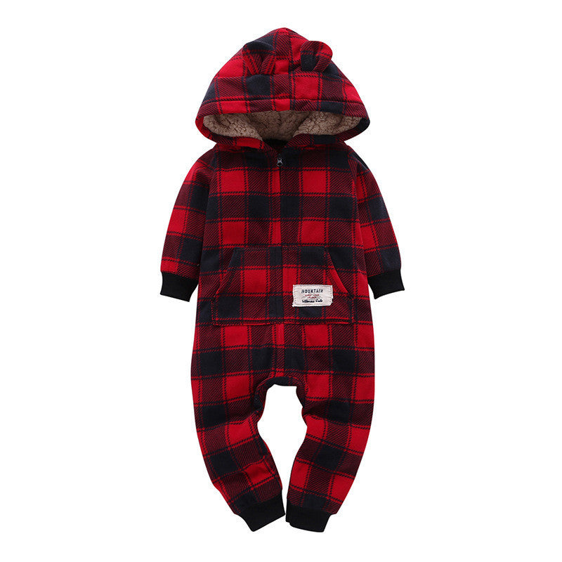 Romper Long-sleeved Polar Fleece Baby Clothes Romper J 0 null