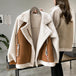 Suede Jacket Women Short Lamb Velvet Motorcycle Jacket 0 null