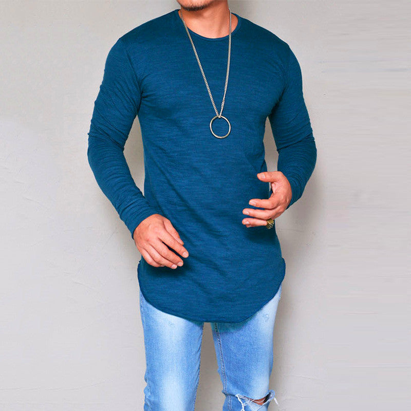 Round Neck Slim Solid Color Foreign Trade Wish Amazon Blue 0 null