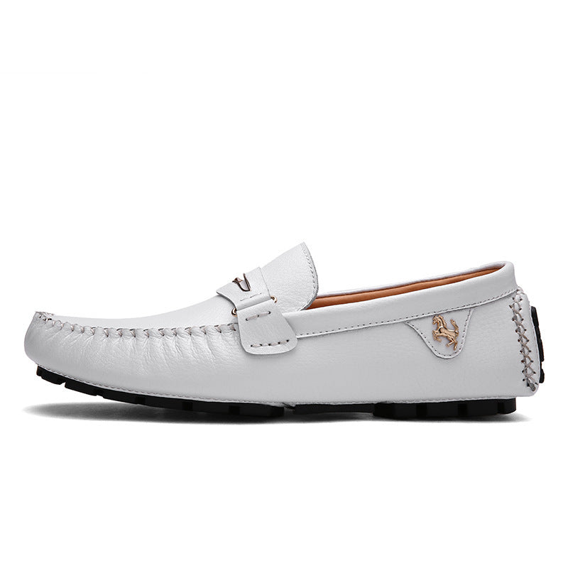 Genuine Leather Men Shoes Sports Car Shape Luxury Male Driving Shoes White 0 null