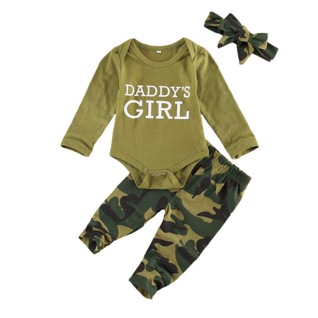 New Products Set Letter Camouflage Printed Children Set Green Female kids & baby Zimivas