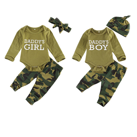 New Products Set Letter Camouflage Printed Children Set kids & baby Zimivas