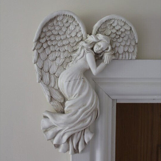 Door Frame Angel Wings Wall Sculpture Ornament Garden Home Decor Secret Fairy A 0 null