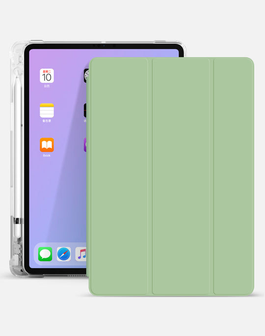 Compatible With , Compatible With , IPad10.2 Protective Cover Mini5 Pen Slot Type Flat Air4 Shell Pro10.5 Soft Shell IPad9.7 Green 0 Zimivas