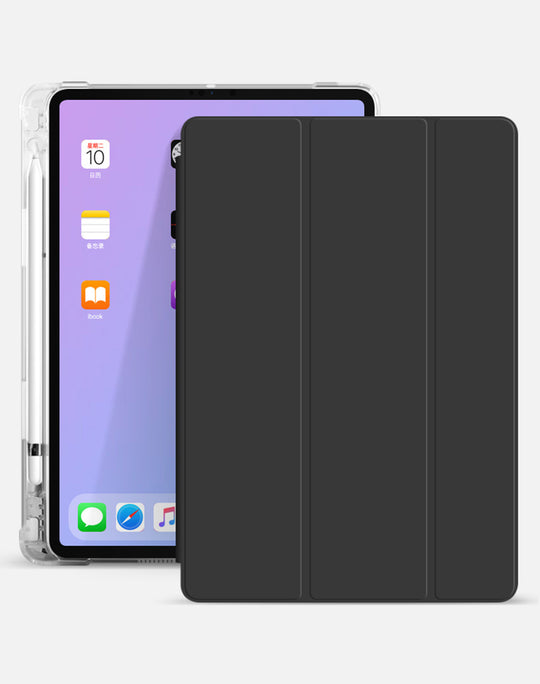 Compatible With , Compatible With , IPad10.2 Protective Cover Mini5 Pen Slot Type Flat Air4 Shell Pro10.5 Soft Shell IPad9.7 Black 0 Zimivas