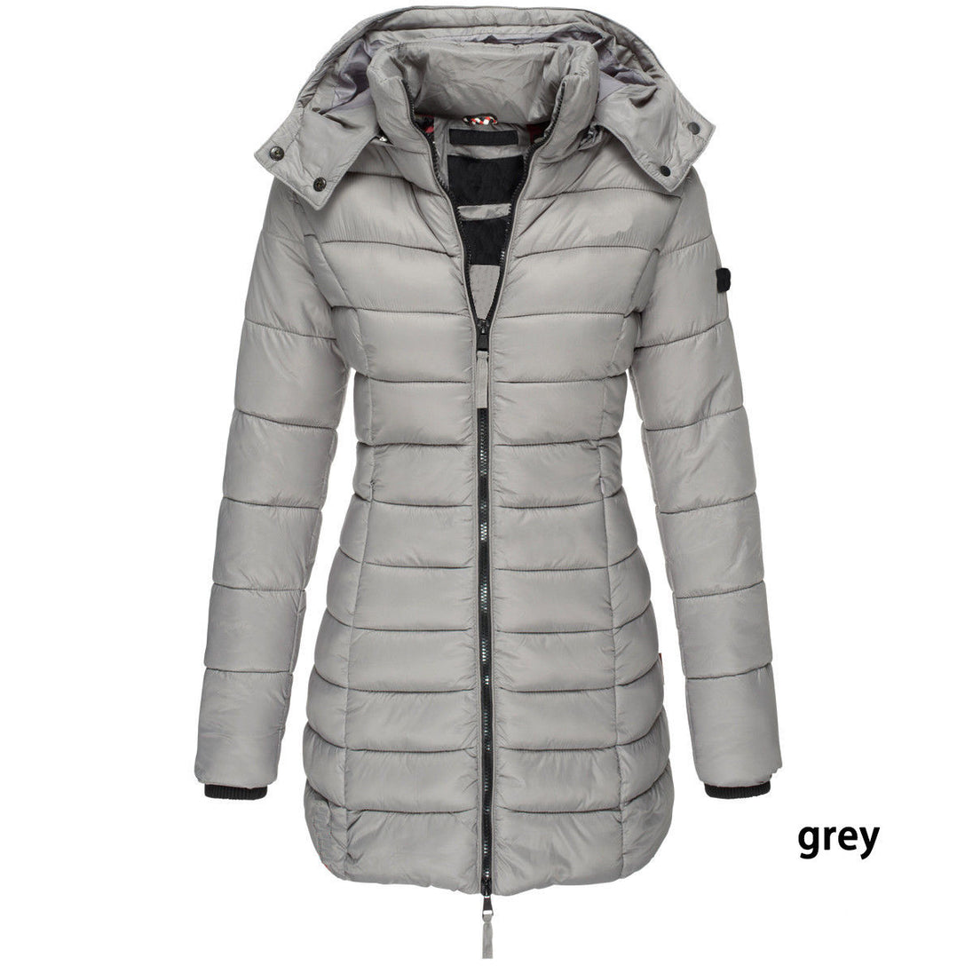 Mid-length Slim-fit Quilted Jacket Grey women clothing Zimivas