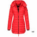 Mid-length Slim-fit Quilted Jacket Red women clothing Zimivas