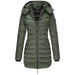 Mid-length Slim-fit Quilted Jacket ArmyGreen women clothing Zimivas