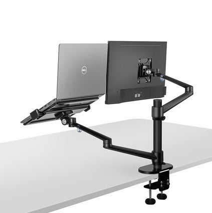 Aluminum Multifunction Ergonomics Desk Laptop Stand Monitor Desktop Holder Computer Full Motion With Column Bar Computer & office Zimivas