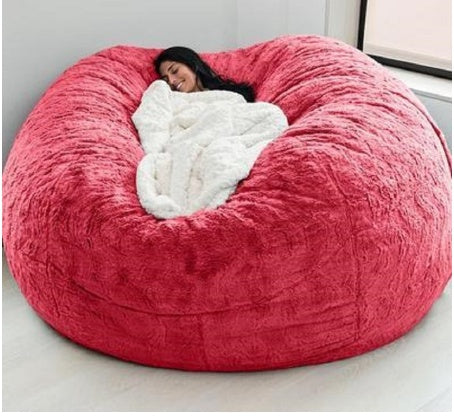 Lazy Sofa Bean Bag Chair Foam Furniture Bean Bag Red 180x90cm Furniture Zimivas