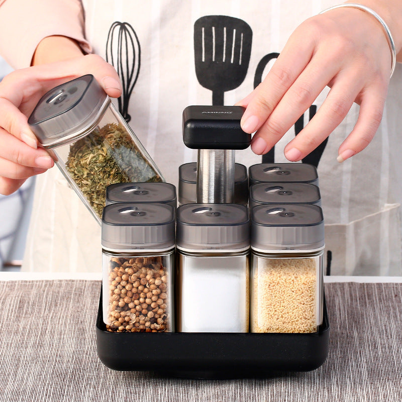 Spice Jar Glass Organizer Pepper Seasoning Container Kitchen Cooking Tools Zimivas