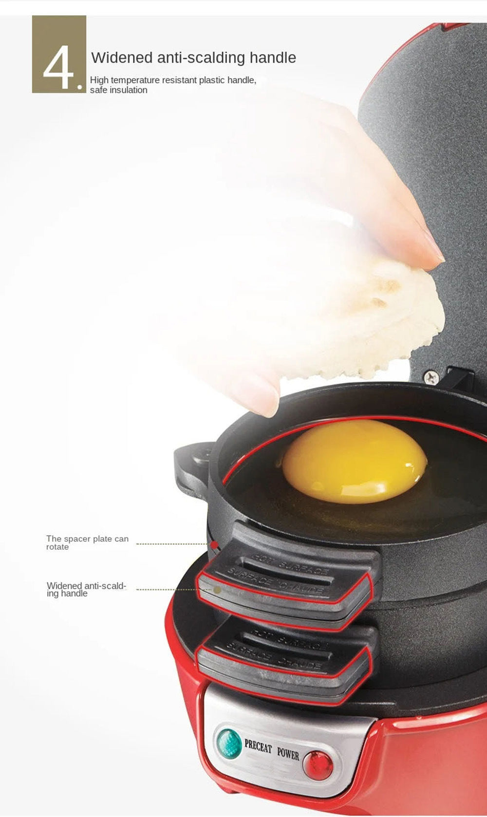 110V Hamburger Maker Sandwich Machine Fried Egg Toaster kitchen appliance Zimivas