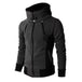 Men's Zip UP Hooded Jacket Fake Two Piece Sports Cardigan Casual Slim Sweatshirt Jacket Dark grey 0 Zimivas