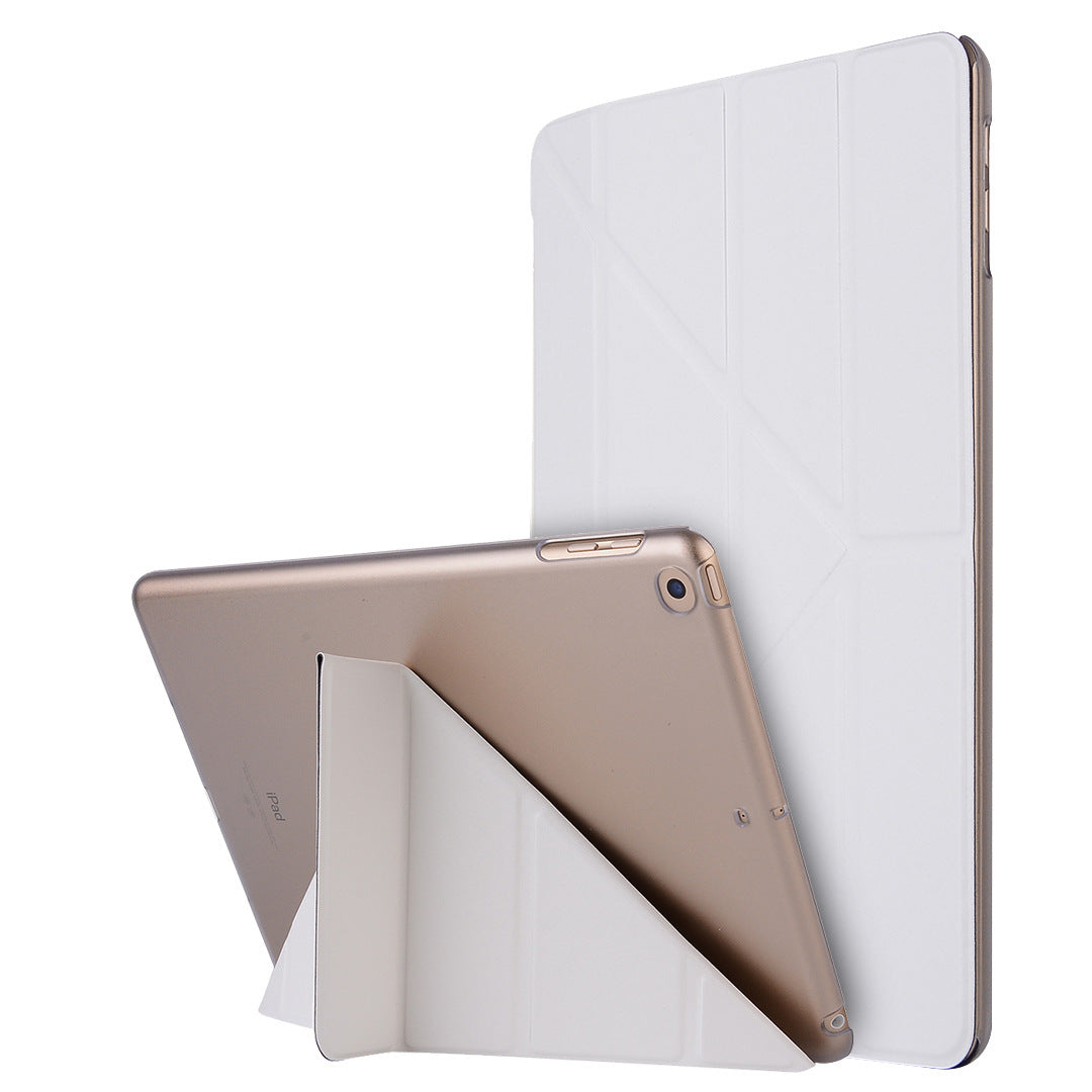 Compatible with Apple, Applicable to new ipadPro11 silk holster ultra-thin protective shell 9.7 dormant deformation leather case white 0 Zimivas